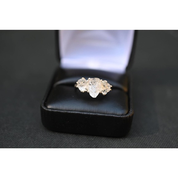 Engagement rings, raw diamond ring, raw stone ring, alternative engageme… - Picture 1 of 4
